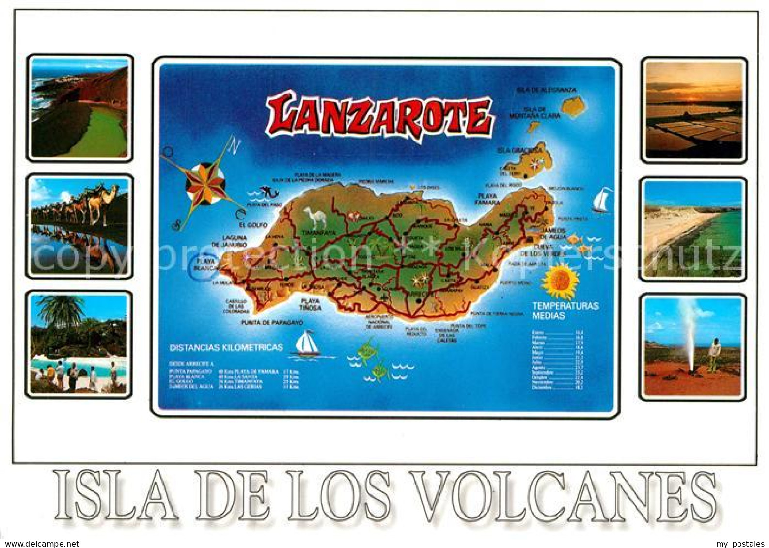 72959490 Lanzarote Kanarische Inseln Lageplan Strand Fliegeraufnahme Kanarische  - Autres & Non Classés