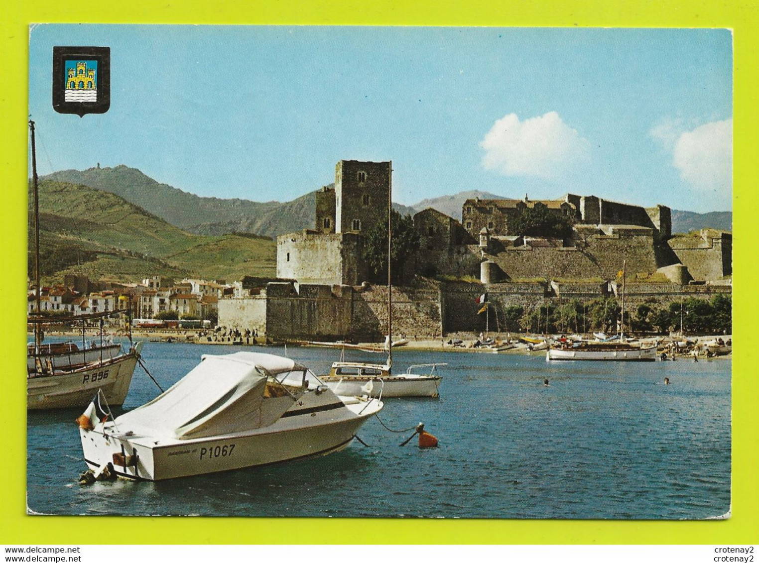 66 COLLIOURE N°1100 En 1970 Imprimée En Espagne Bateaux Baigneurs BUS - Collioure