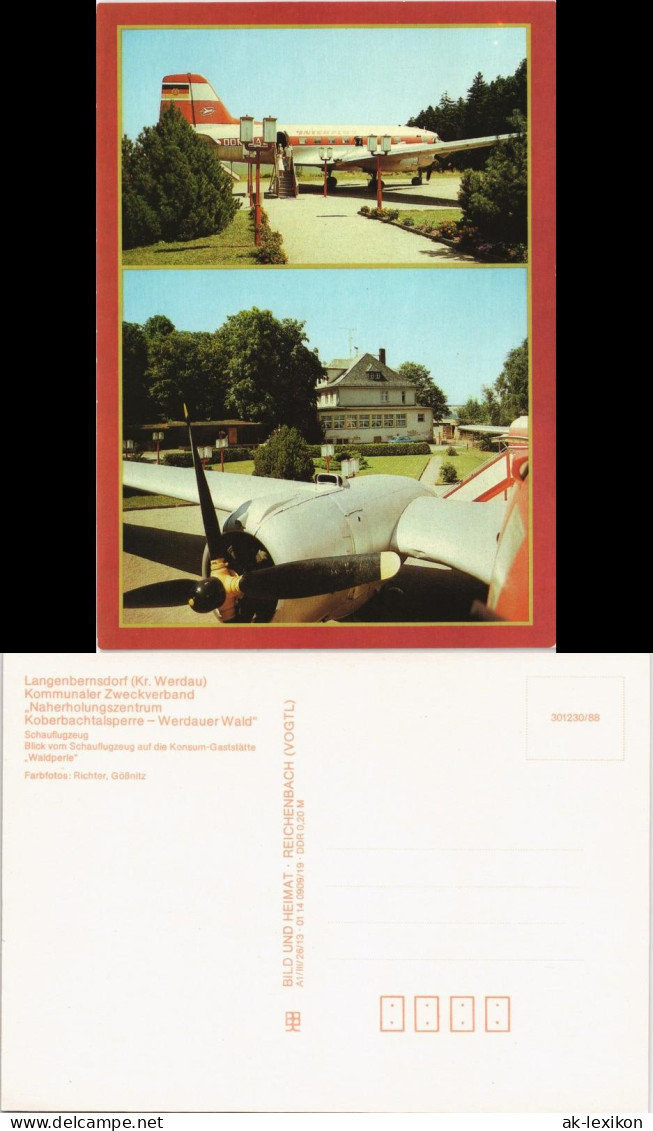 Langenbernsdorf Schauflugzeug IL-14,  Konsum-Gaststätte "Waldperle" 1986/1988 - Andere & Zonder Classificatie