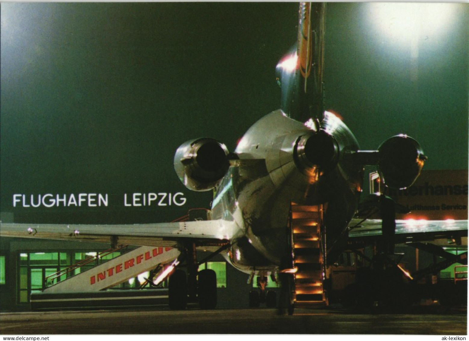 Ansichtskarte Leipzig Leipzig-Airport By Night 1990 - Leipzig