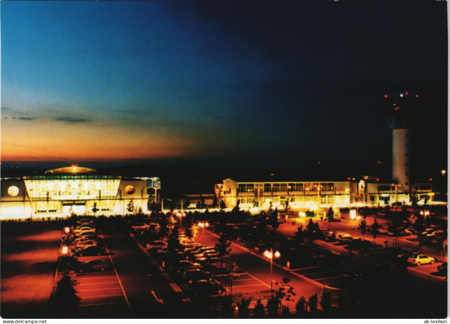 Ansichtskarte Erfurt Flughafen Airport Abend-/Nachtansicht 2000 - Erfurt