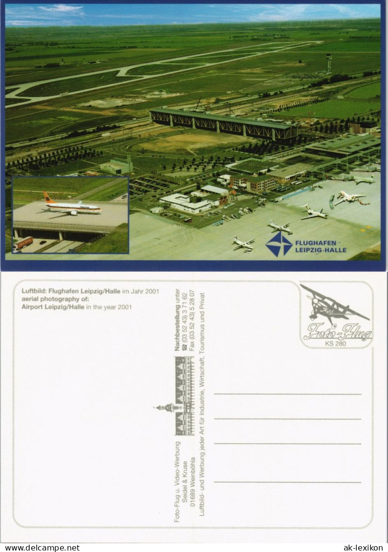 Ansichtskarte Leipzig Airport Leipzig/Halle Aerial View Luftaufnahme 2001 - Leipzig