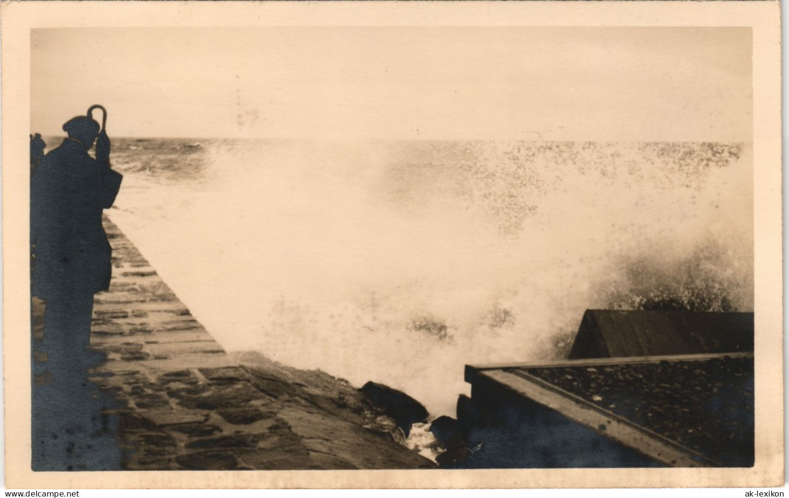 Osternothafen Swinemünde Świnoujście Mole - Stürmische See 1929 Privatfoto Foto - Pommern