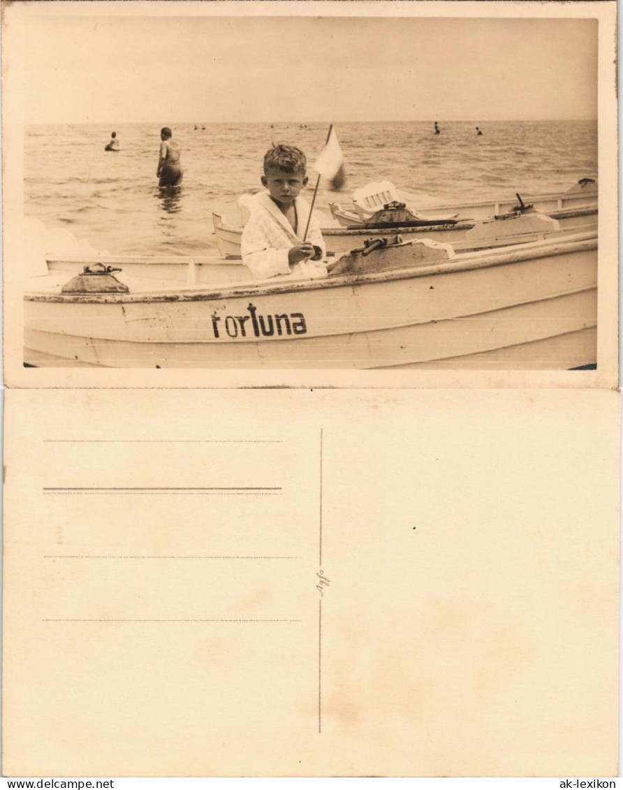 Swinemünde Świnoujście Kind Im Boot - Fortuna 1929 Privatfoto Foto - Pommern