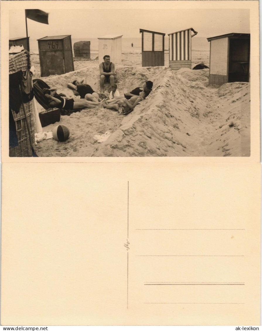 Swinemünde Świnoujście Strand Frauen Bademode Körbe 1929 Privatfoto Foto - Pommern