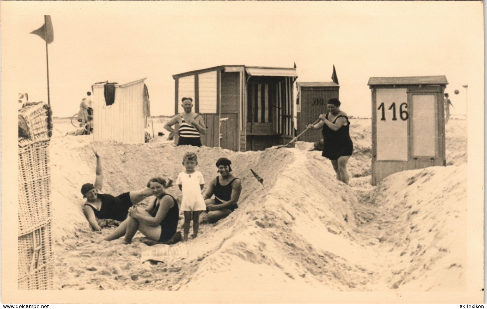 Swinemünde Świnoujście Strandleben - Familie Hütte  Strandkorb 1929 Privatfoto - Pommern