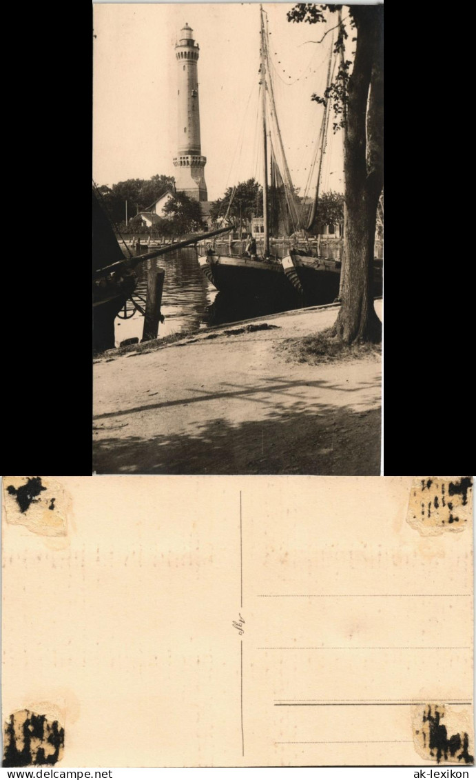 Osternothafen Swinemünde  Świnoujście Leuchtturm Segelboot 1929 Privatfoto - Pommern