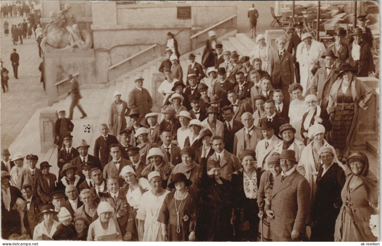 Ansichtskarte Westerland-Sylt Strandtreppe Statuen - Reisegruppe 1912 - Other & Unclassified