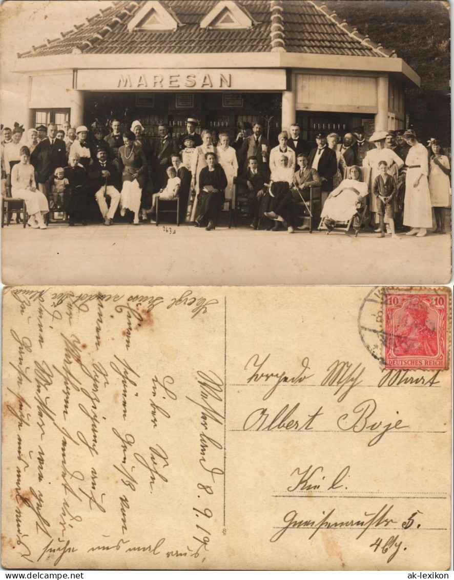 Westerland-Sylt Feine Herrschaften Vor Dem Cafe/Bar MARESAN 1919 Privatfoto - Other & Unclassified