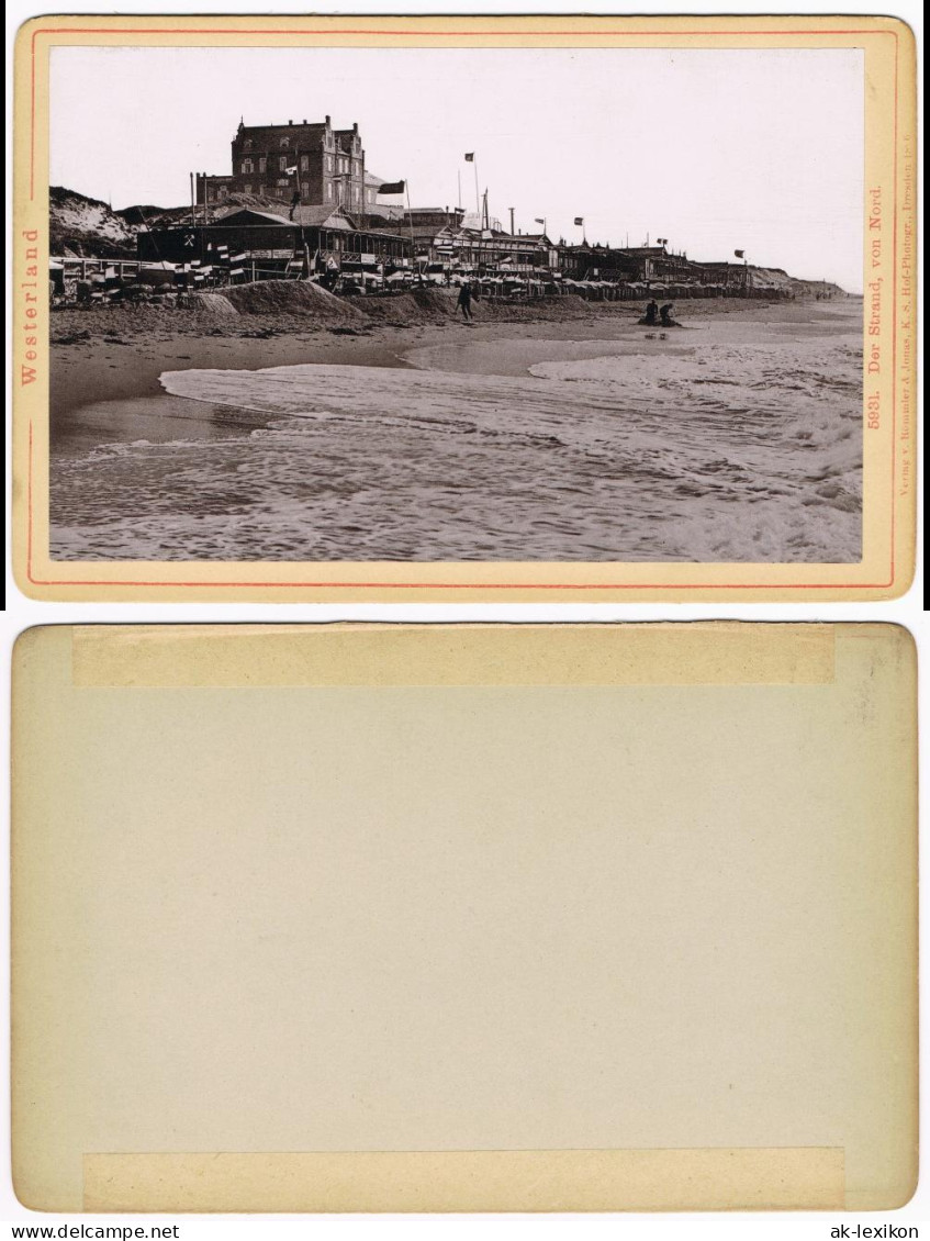 Westerland-Sylt Hotel, Restaurant - Strand - CDV Kabinettfoto 1896 Kabinetfoto - Sonstige & Ohne Zuordnung