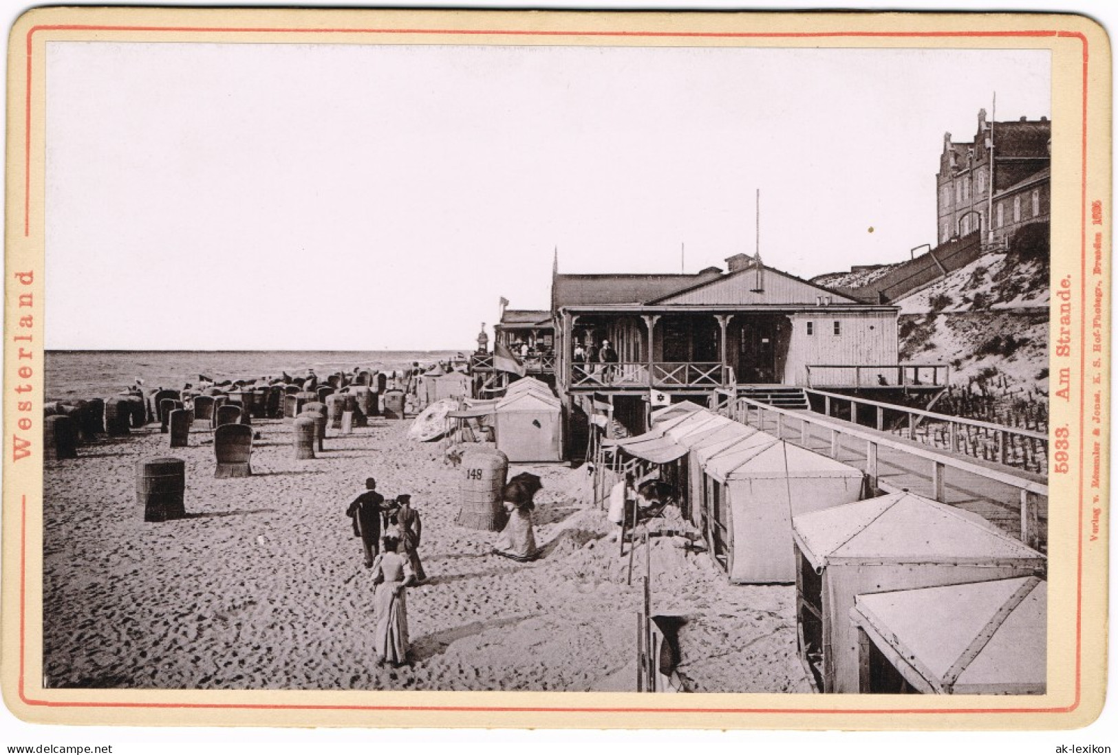 Westerland Sylt Restauration Zelte Strandleben CDV Kabinettfoto 1896 - Other & Unclassified