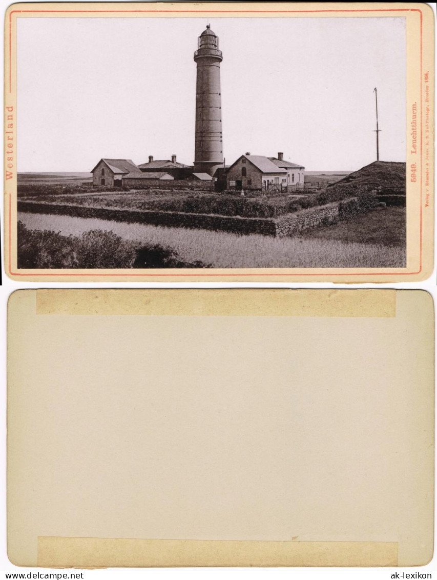 Ansichtskarte Kampen (Sylt) Leuchtturm CDV Kabinettfoto 1895 Kabinetfoto - Andere & Zonder Classificatie