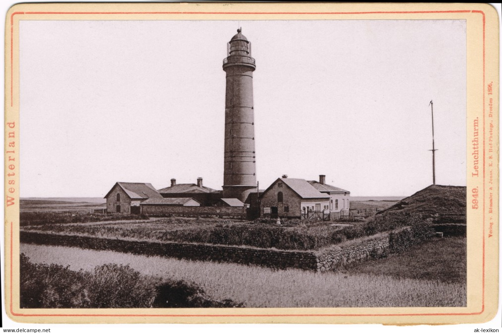 Ansichtskarte Kampen (Sylt) Leuchtturm CDV Kabinettfoto 1895 Kabinetfoto - Andere & Zonder Classificatie