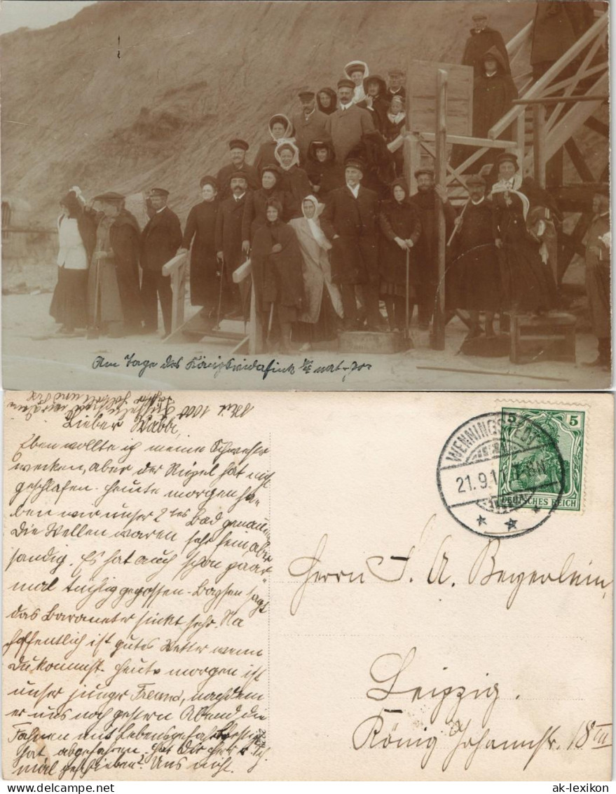 Wenningstedt-Braderup (Sylt) Reisegruppe Aufgang Des Strandes  1910 Privatfoto - Sonstige & Ohne Zuordnung