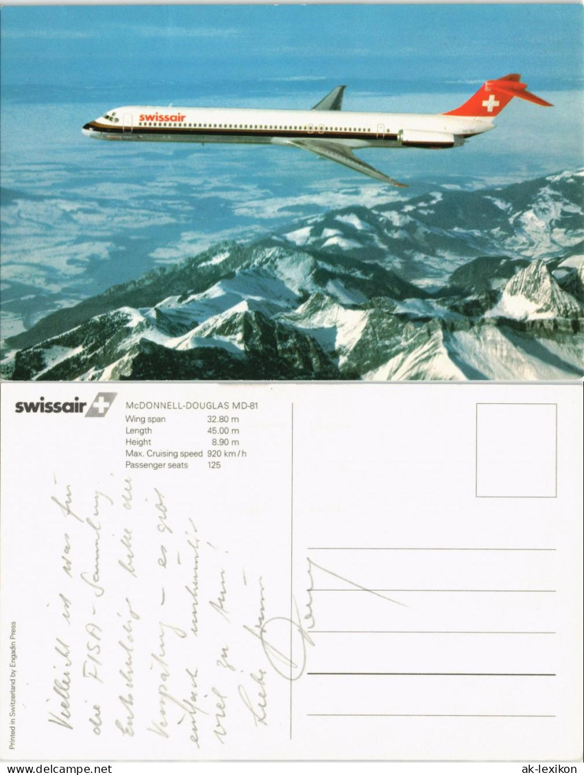 Swissair MCDONNELL-DOUGLAS MD-81 Flugzeug Airplane Flugwesen 1980 - 1946-....: Ere Moderne