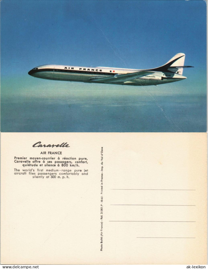 Ansichtskarte  AIR FRANCE Caravelle Flugzeug Airplane Avion 1975 - 1946-....: Ere Moderne