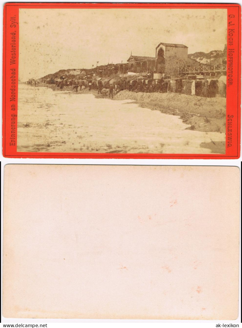 Westerland-Sylt Strandleben, Flut Restaurant - CDV Kabinettfoto 1895 Kabinetfoto - Andere & Zonder Classificatie