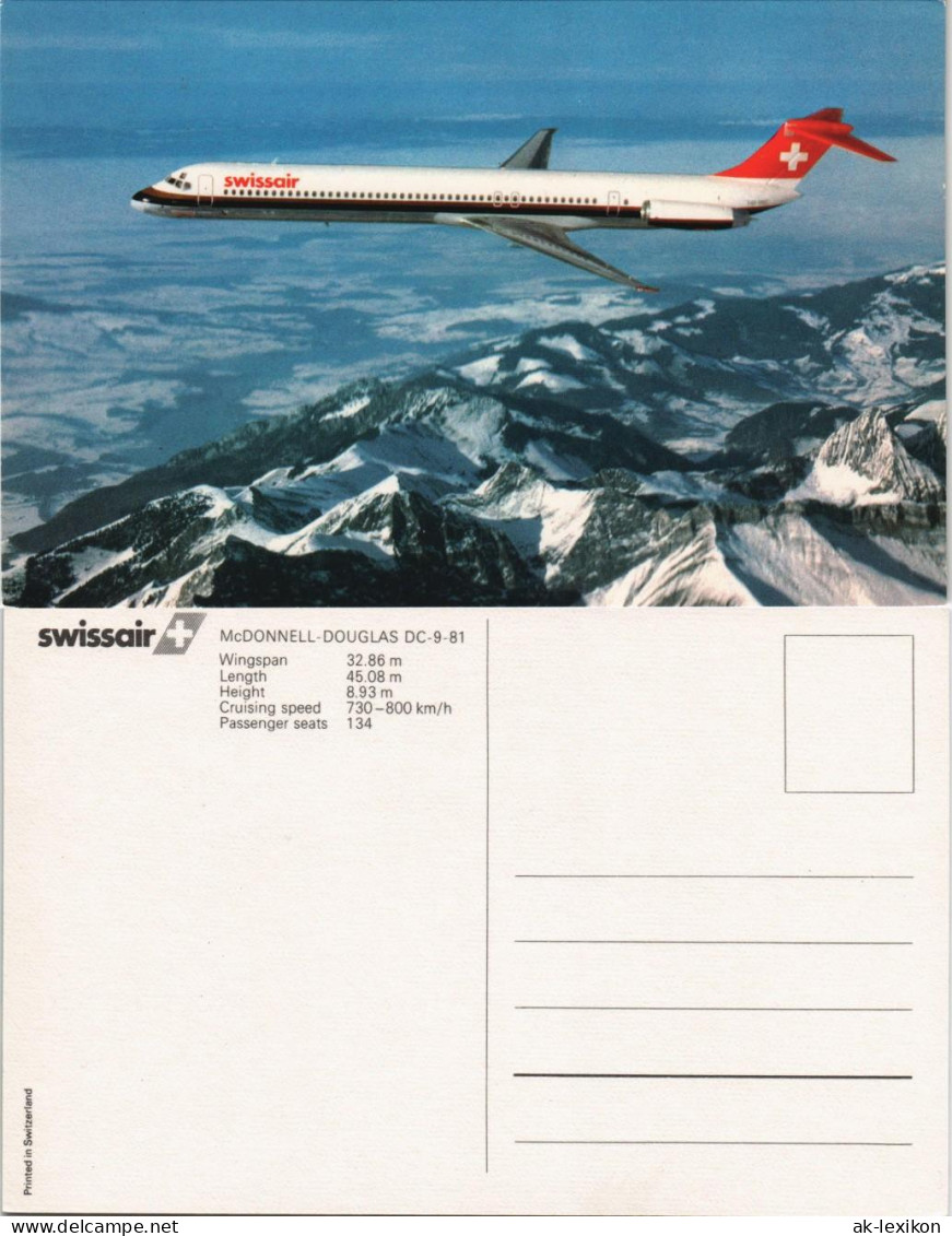 Ansichtskarte  Swissair MCDONNELL DOUGLAS DC-9-81 Flugwesen - Flugzeuge 1978 - 1946-....: Ere Moderne