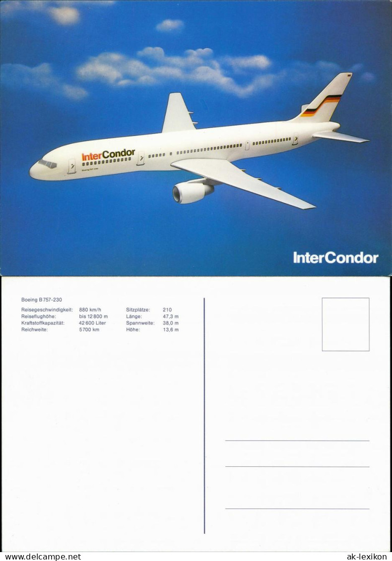 Ansichtskarte  InterCondor Boeing B757-230 Flugzeuge Flugwesen Airplanes 1990 - 1946-....: Ere Moderne