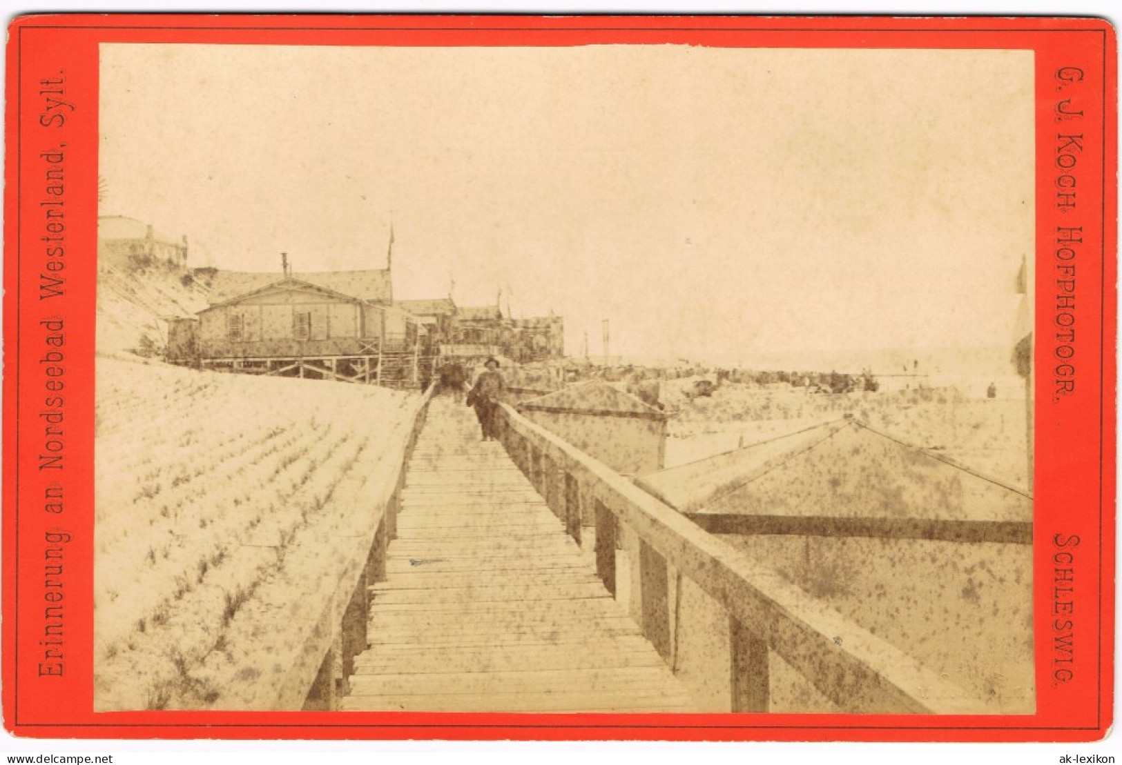 Westerland-Sylt Wandelbahn, Strandhalle CDV Kabinettfoto 1894 Kabinetfoto - Sonstige & Ohne Zuordnung