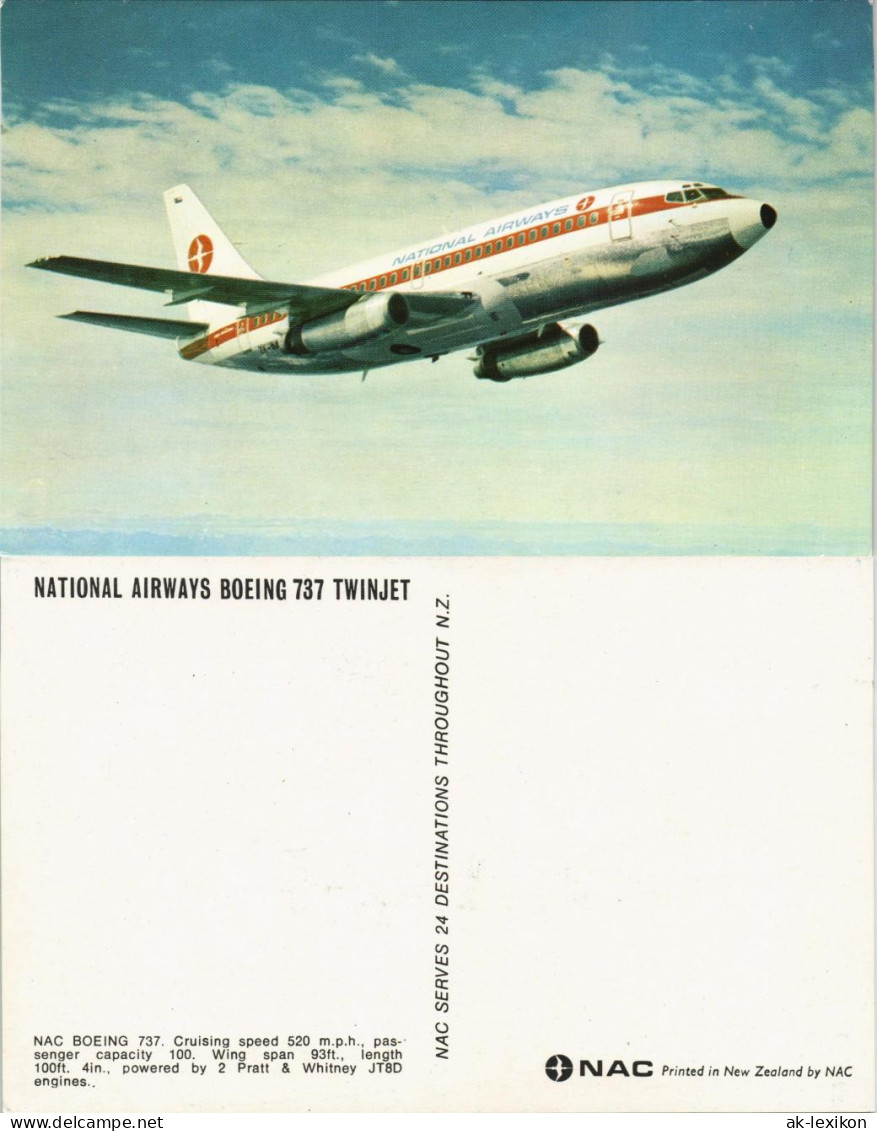 Ansichtskarte  NATIONAL AIRWAYS BOEING 737 TWINJET Flugwesen - Flugzeuge 1978 - 1946-....: Ere Moderne