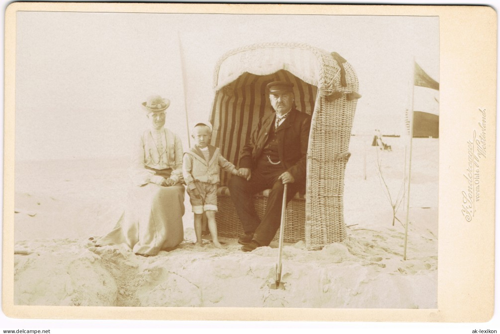 Westerland-Sylt Familie Im Strandkorb CDV Kabinettfoto 1890 Kabinetfoto - Autres & Non Classés