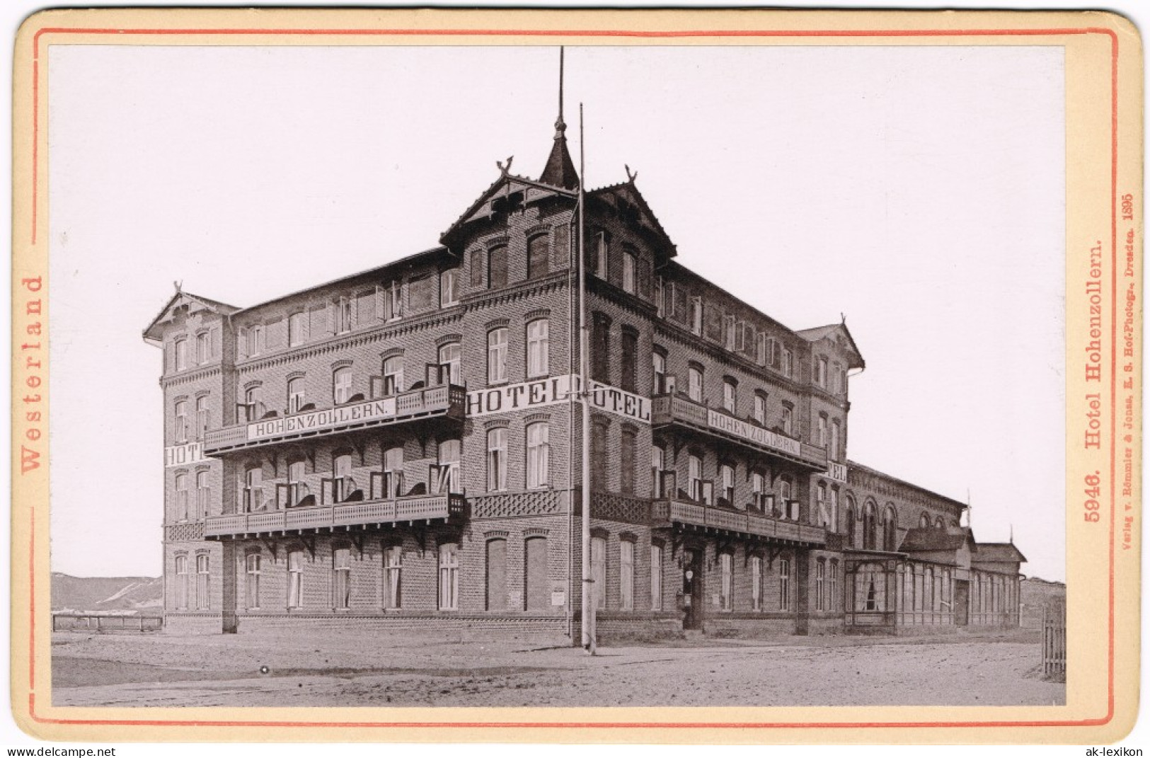 Westerland-Sylt CDV Kabinettfoto Hotel Hohenzollern 1895 Kabinetfoto - Sonstige & Ohne Zuordnung