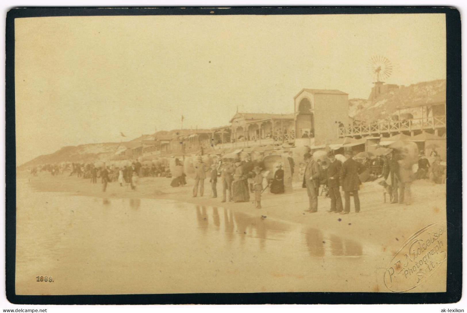 Westerland-Sylt Restaurant Windrad Strand CDV Kabinettfoto 1889 - Other & Unclassified