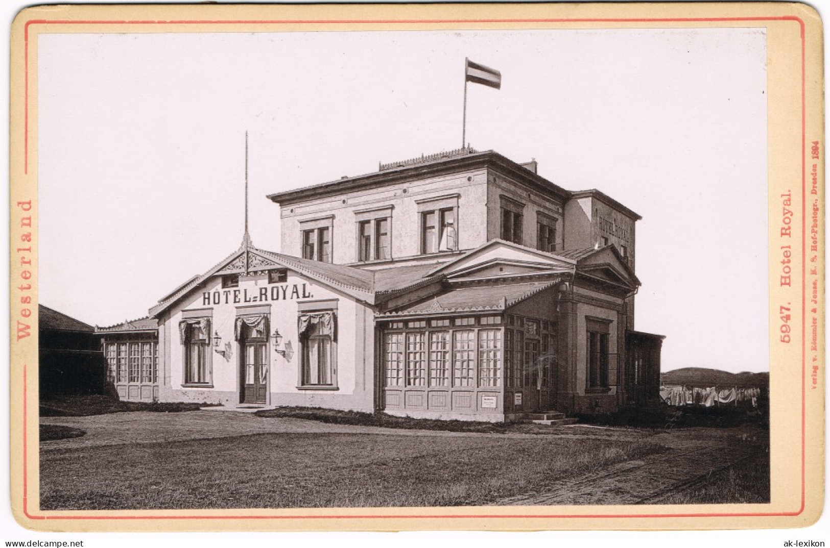 Ansichtskarte Westerland-Sylt Hotel Royal CDV Kabinettfoto 1894 Kabinetfoto - Sonstige & Ohne Zuordnung