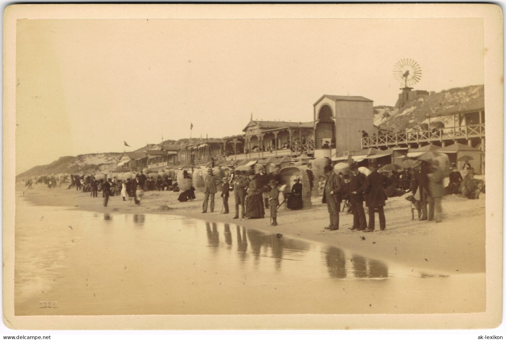 Ansichtskarte Westerland-Sylt Strandleben, Restaurant 1889 Kabinetfoto - Autres & Non Classés