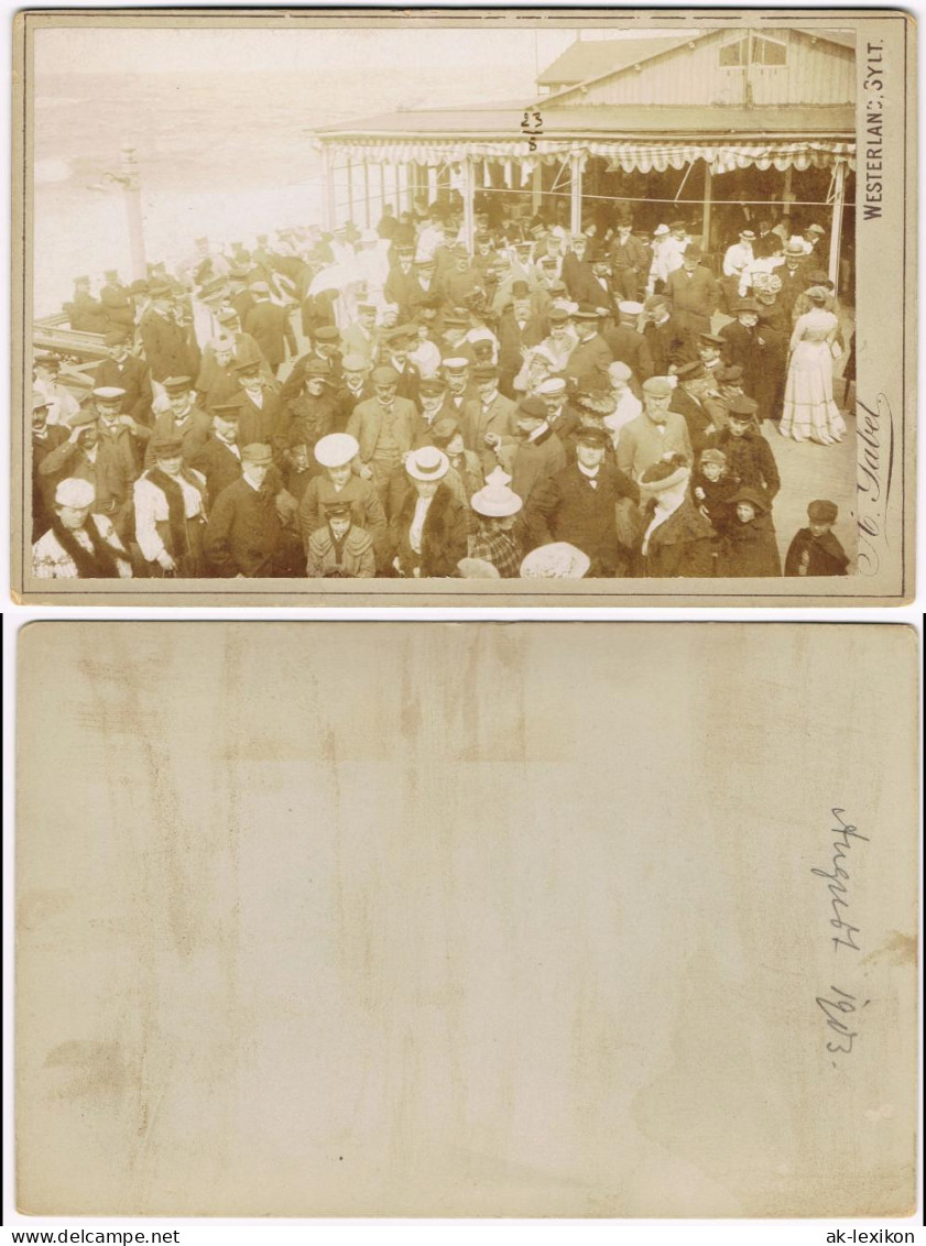 Westerland-Sylt Belebte Gaststätte - CDV Kabinettfoto 1903 Kabinetfoto - Other & Unclassified