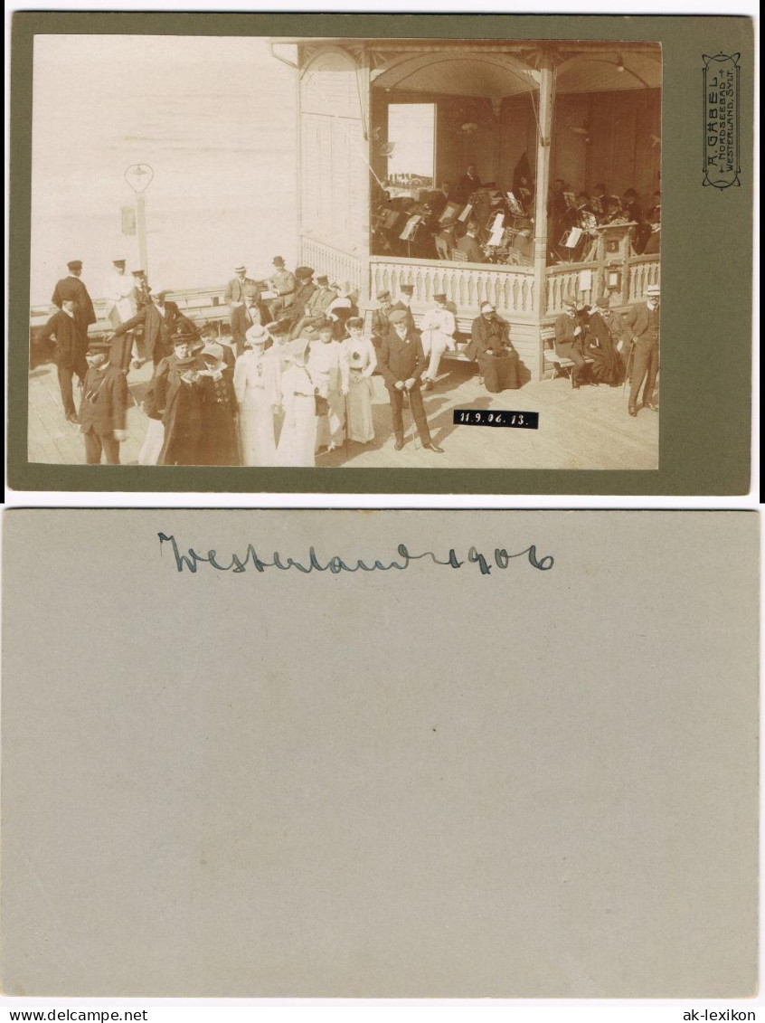 Westerland-Sylt Konzert, Pavillon CDV Kabinettfoto 1906 - Autres & Non Classés