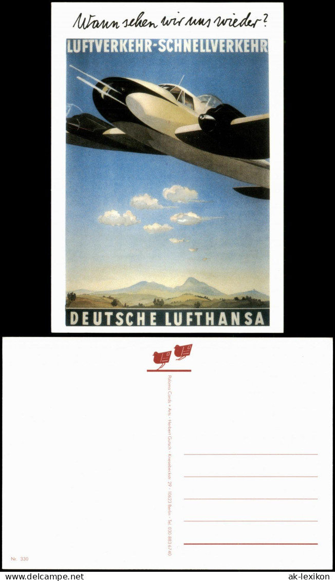 Ansichtskarte  Flugwesen Flugzeug Lufthansa Luftverkehr-Schnellverkehr 2000 - 1946-....: Ere Moderne