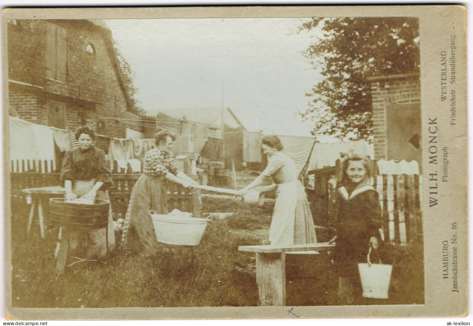 Ansichtskarte Westerland-Sylt Wäsche Waschen - Hinterland 1894 Kabinetfoto - Altri & Non Classificati