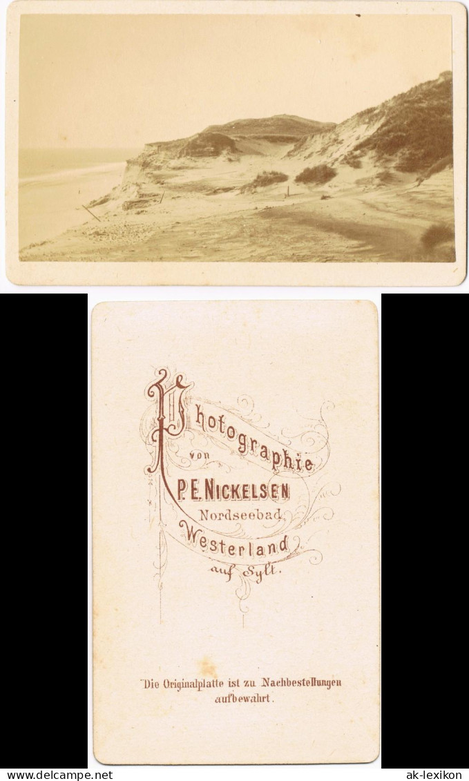 Ansichtskarte Sylt Insel Sylt - Strand Und Dünen 1886 Kabinettfoto - Andere & Zonder Classificatie