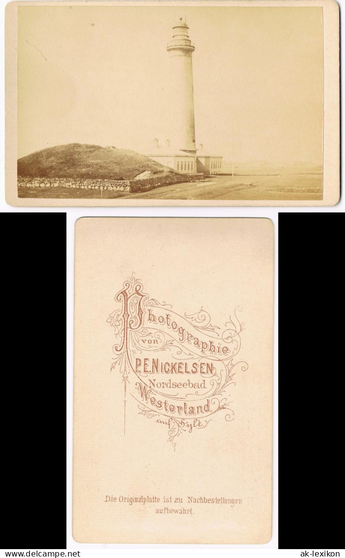 Ansichtskarte Kampen (Sylt) Am Leuchtturm - CDV 1886 Kabinettfoto - Sonstige & Ohne Zuordnung