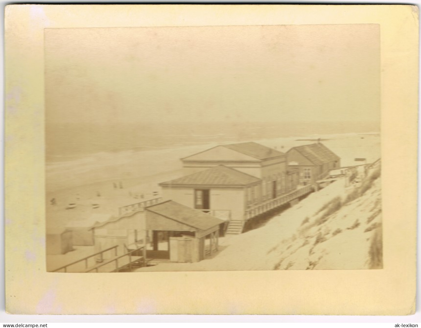 Insel Sylt Strandhalle Am Strand CDV Kabinettfoto 1878 Privatfoto Kabinetfoto - Sonstige & Ohne Zuordnung