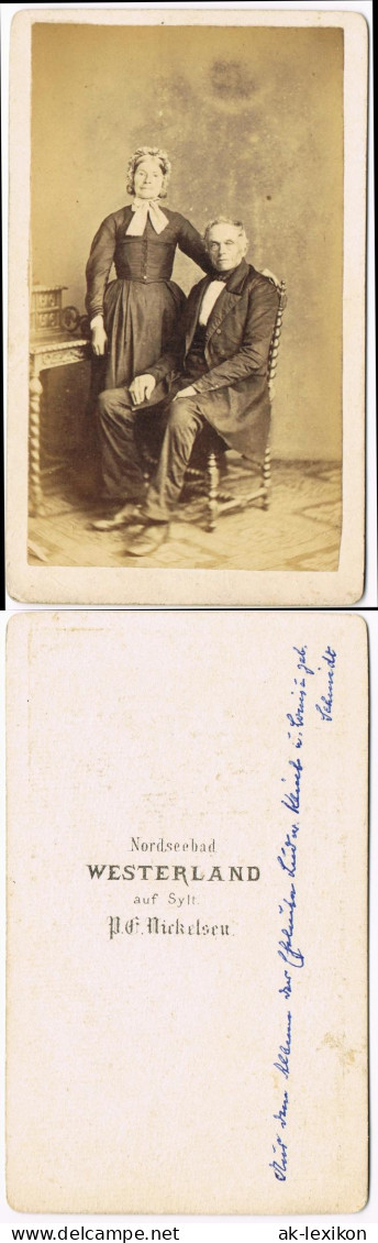Foto Sylt Mann Und Frau Insel Sylt Kabinettfoto CDV 1883 Foto - Sonstige & Ohne Zuordnung