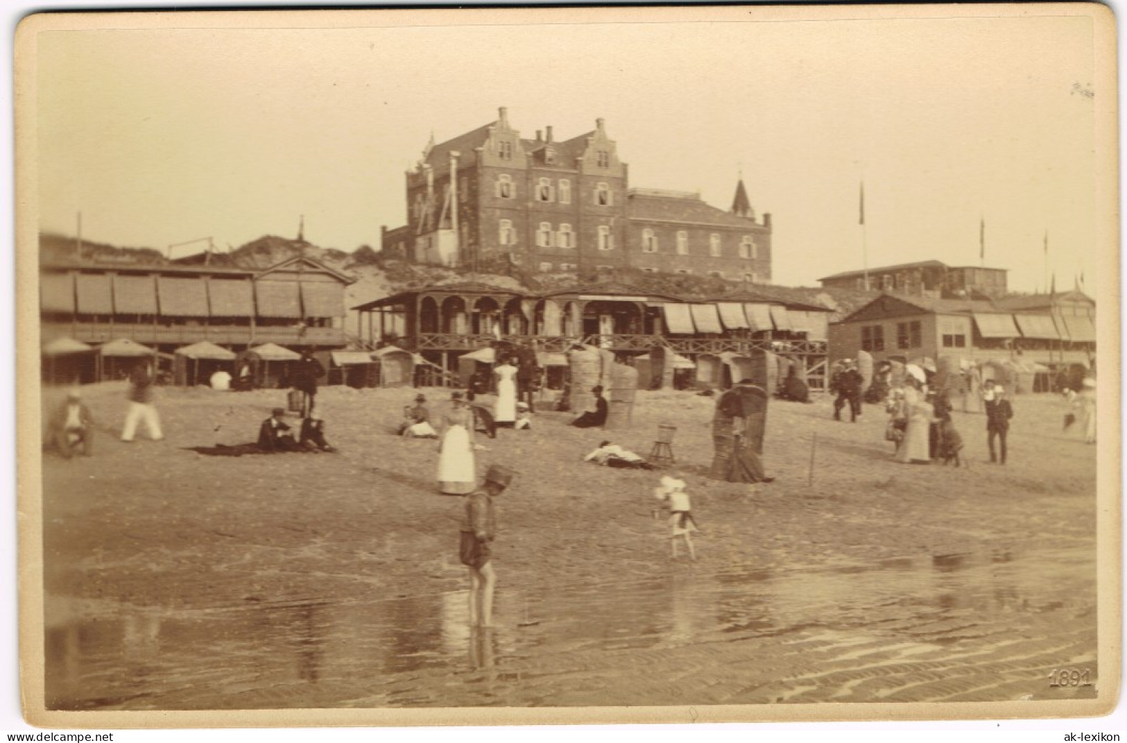 Westerland-Sylt Strandrestaurants - Strandleben - CDV Kabinettfoto 1891 - Sonstige & Ohne Zuordnung