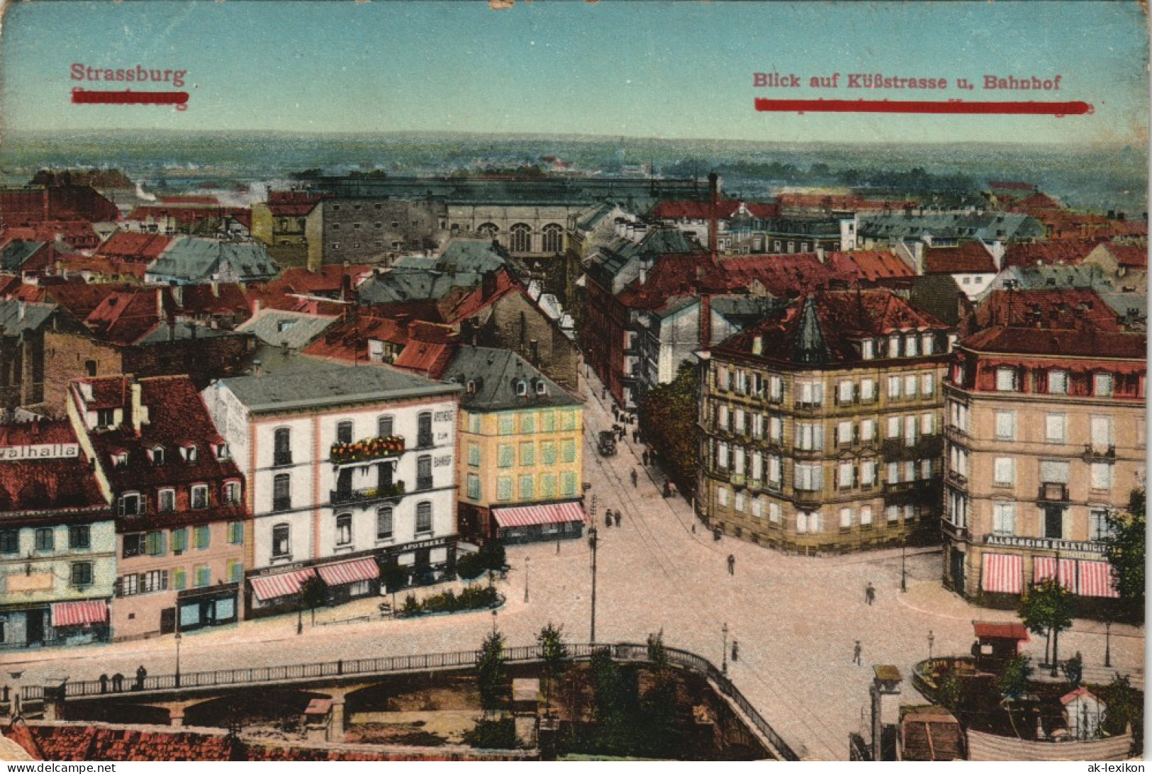 CPA Straßburg Strasbourg Küßstraße Und Bahnhof 1913 - Strasbourg