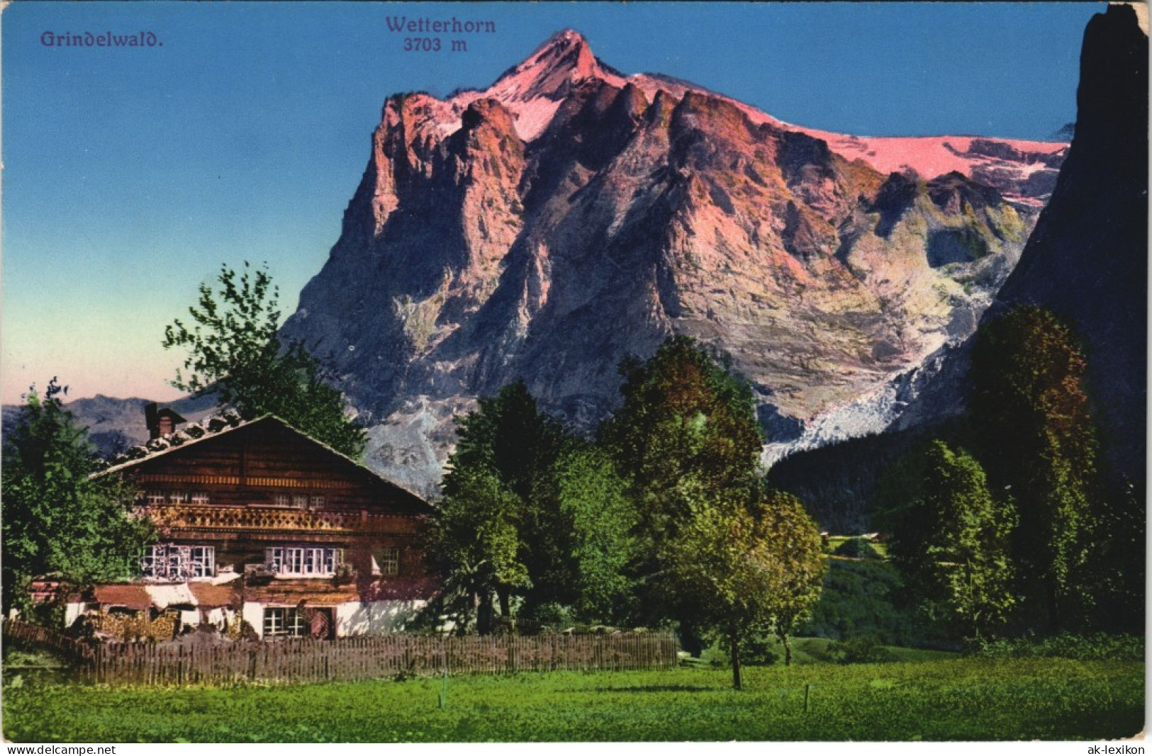 Ansichtskarte Grindelwald Haus Und Wetterhorn 1913 - Sonstige & Ohne Zuordnung