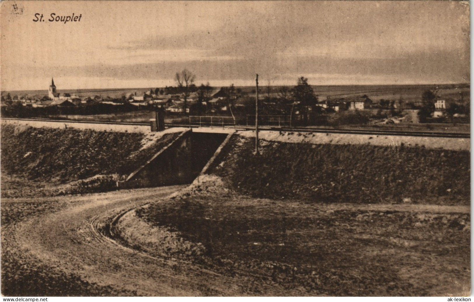 CPA Saint-Souplet Stadt, Bahnunterführung 1915 - Sonstige & Ohne Zuordnung