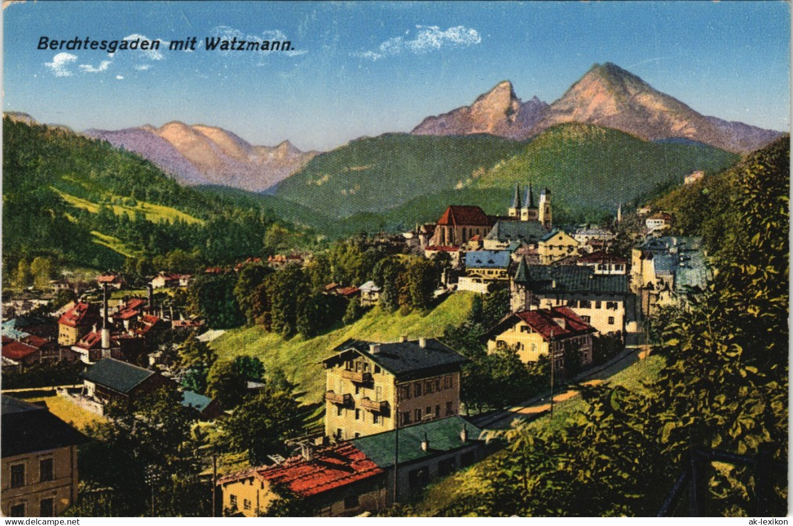 Ansichtskarte Berchtesgaden Stadt Mit Watzmann 1913 - Berchtesgaden