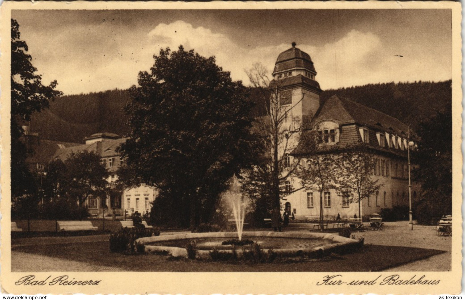 Postcard Bad Reinerz Duszniki-Zdrój Partie Am Kurhaus 1938 - Schlesien