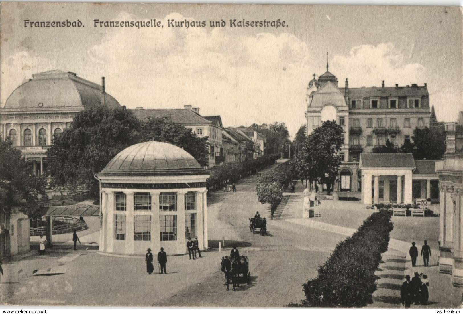 Postcard Franzensbad Františkovy Lázně Kaiserstraße 1912 - Tchéquie