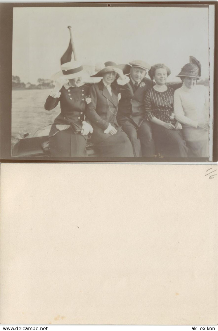 Sylt Insel Sylt Frauen Und Mann Lustige Bootspartie 1904 Privatfoto Foto - Sonstige & Ohne Zuordnung