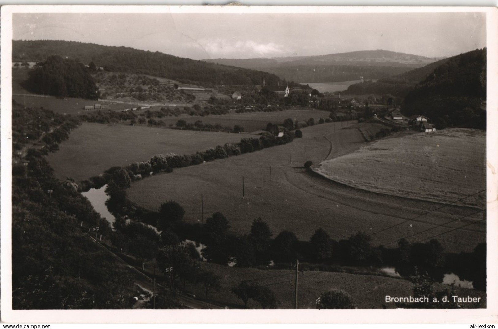 Ansichtskarte Bronnbach-Wertheim Stadt Gel. Luftpost Mischfrankatur Heuss 1954 - Wertheim