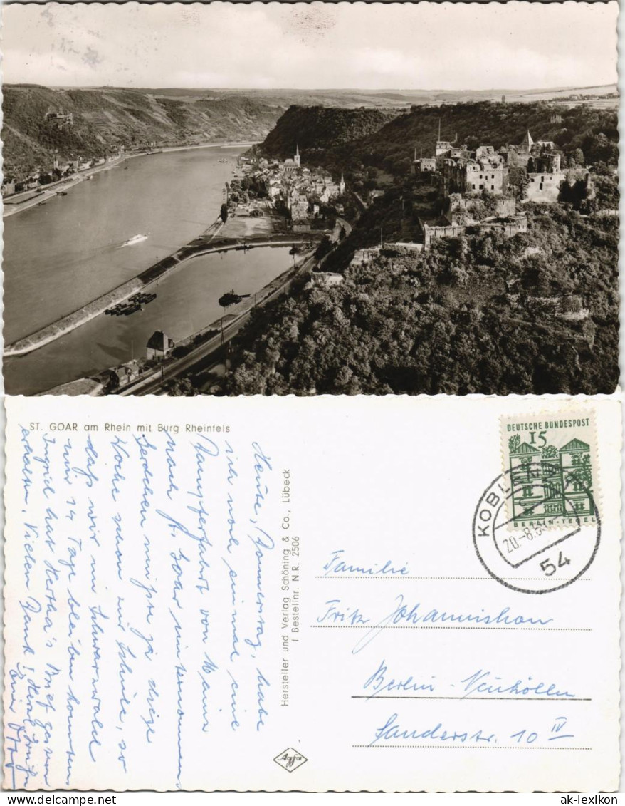 Ansichtskarte Sankt Goar Stadt Mit Burg Rheinfels 1963 - St. Goar