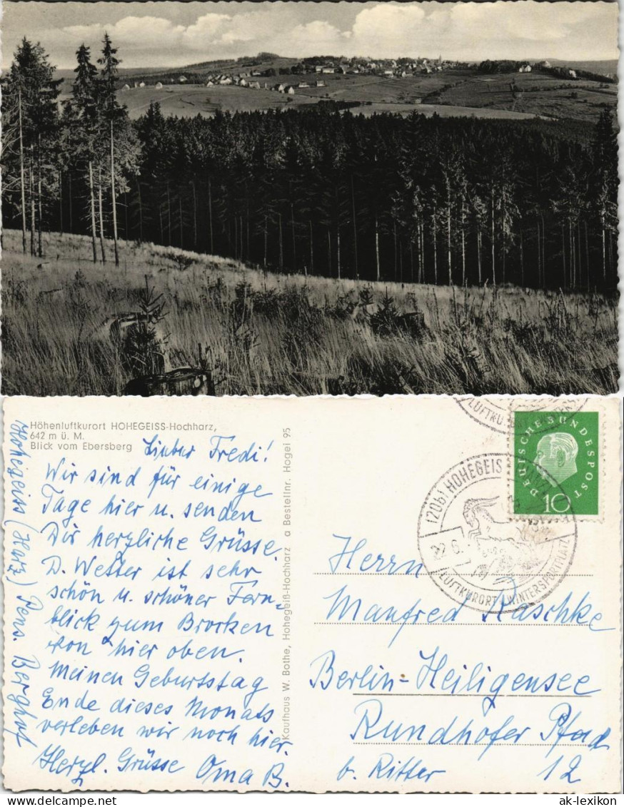 Ansichtskarte Hohegeiß-Braunlage Totale, Sonderstempel 1961 - Braunlage