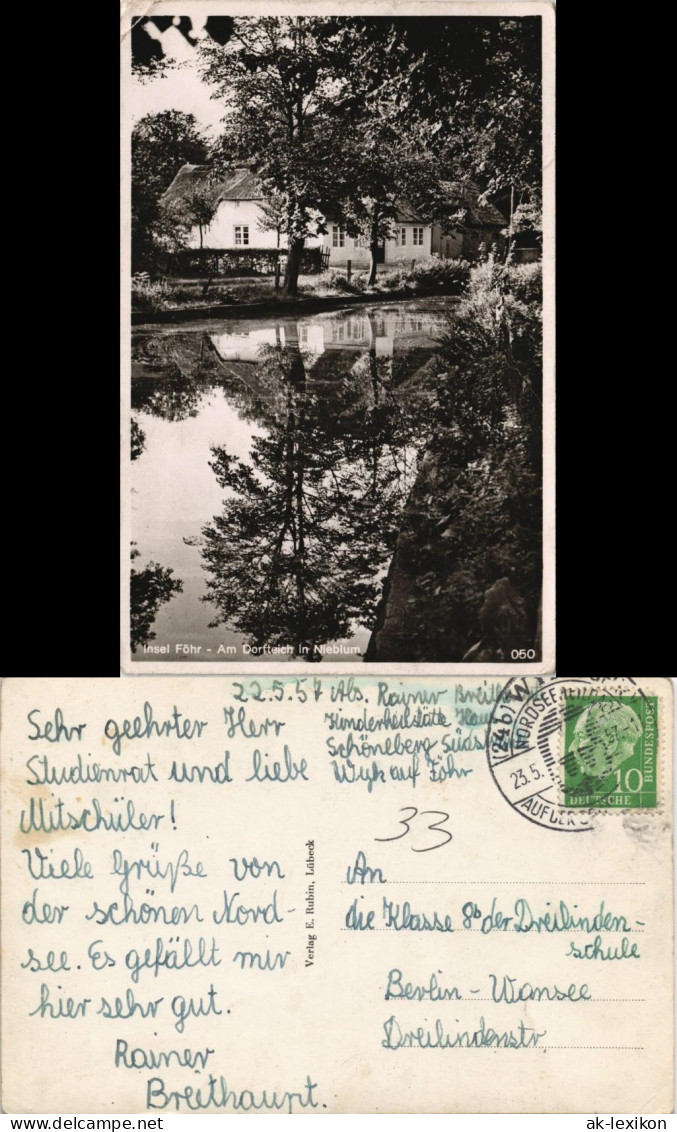 Nieblum (Nordseebad) Niblum &#47; Njiblem Am Dorfteich - Insel Föhr 1954 - Sonstige & Ohne Zuordnung